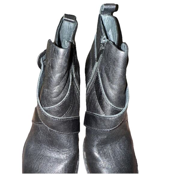 Women’s Shola Born black Ankle Boot,Stacked Block Heel Booties , Sz 7.5 - Picture 4 of 13
